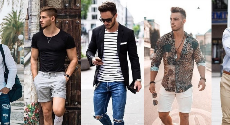 Hombres con diferentes estilos de ropa.