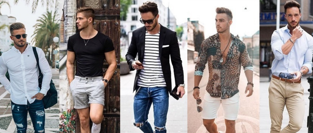 Hombres con diferentes estilos de ropa.